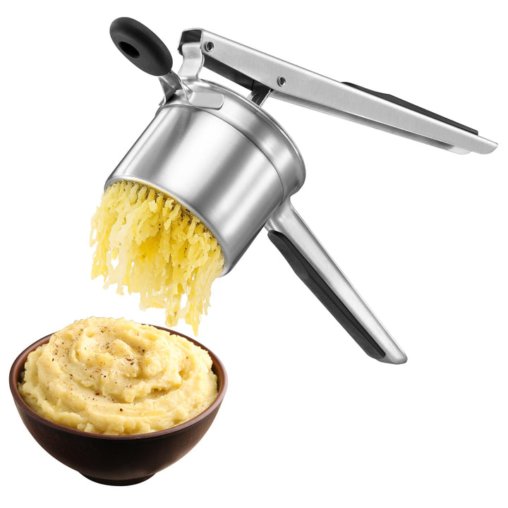 VonShef Kartoffelstampfer – Lebensmittelechte Edelstahl Kartoffelpresse mit Silikongriff – Spülmasch