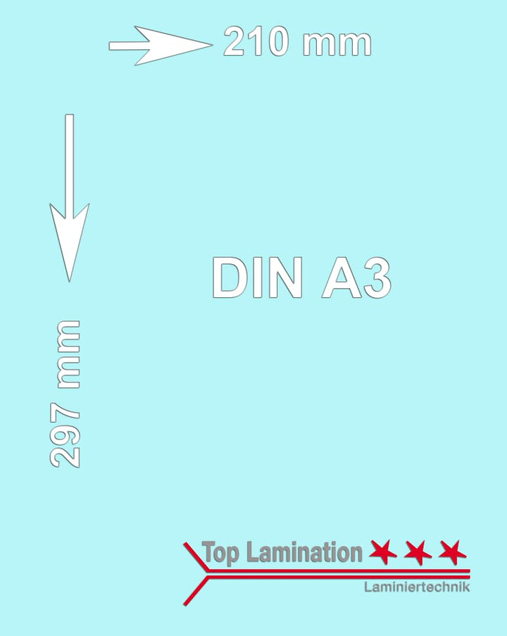 Top Lamination 25 Blatt hellblau 120 g/m² A3 (297x420mm) Tonpapier bedruckbar Premium Farbpapier, 25