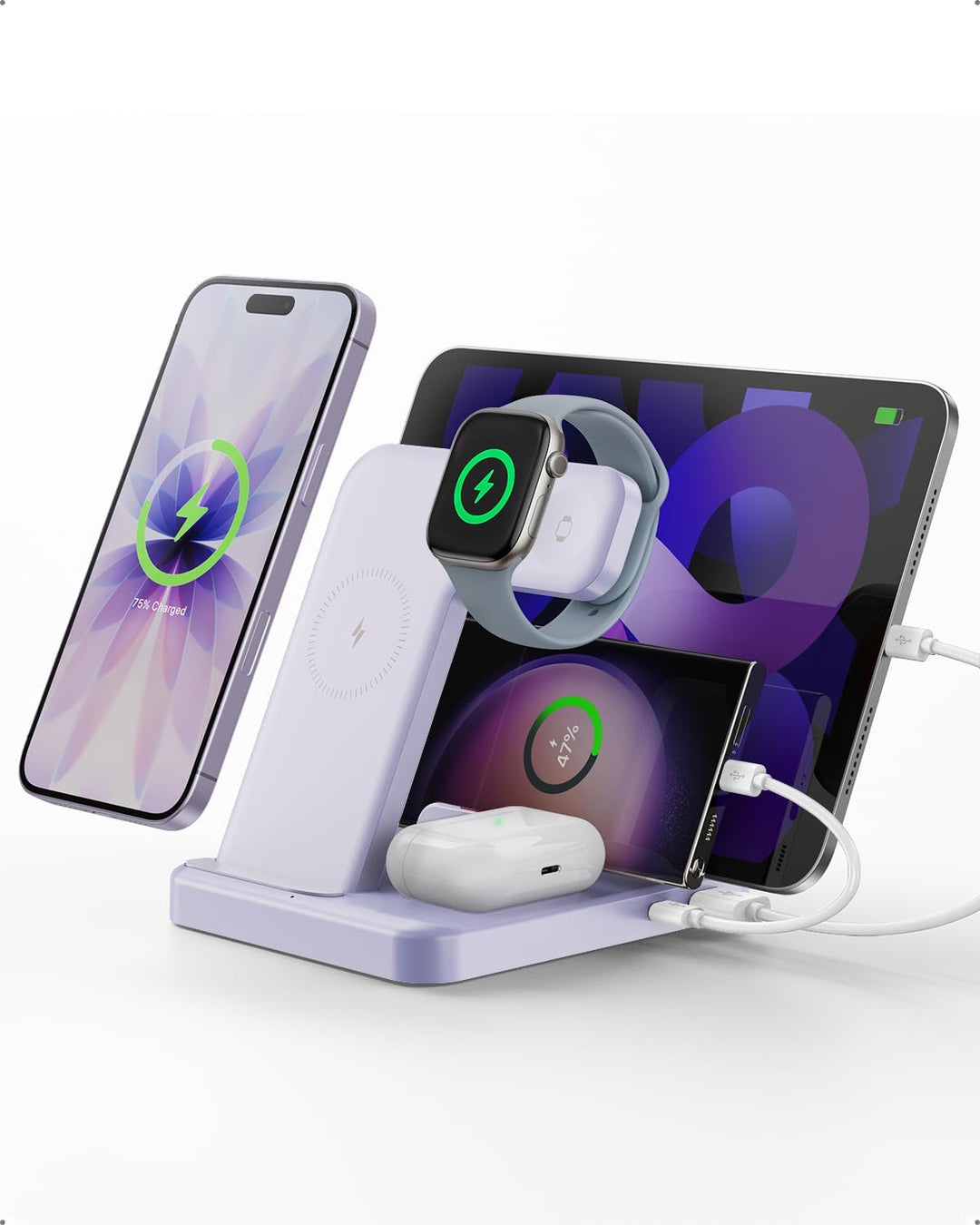 Intoval 5-in-1 Ladestation, kompatibel mit iPhones 17/17 Pro/17 Pro Max, iPad Pro/Air/Mini, Apple Wa