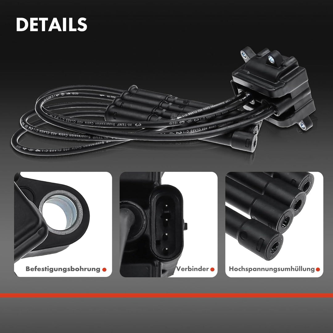 Zündmodul Zündspule 4-polig für Clio II/III Kangoo Modus/Grand Modus Twingo I/II 1.2L Benzin 2001-20