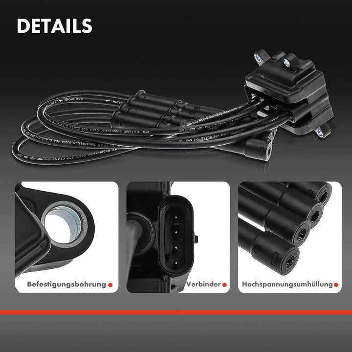 Zündmodul Zündspule 4-polig für Clio II/III Kangoo Modus/Grand Modus Twingo I/II 1.2L Benzin 2001-20