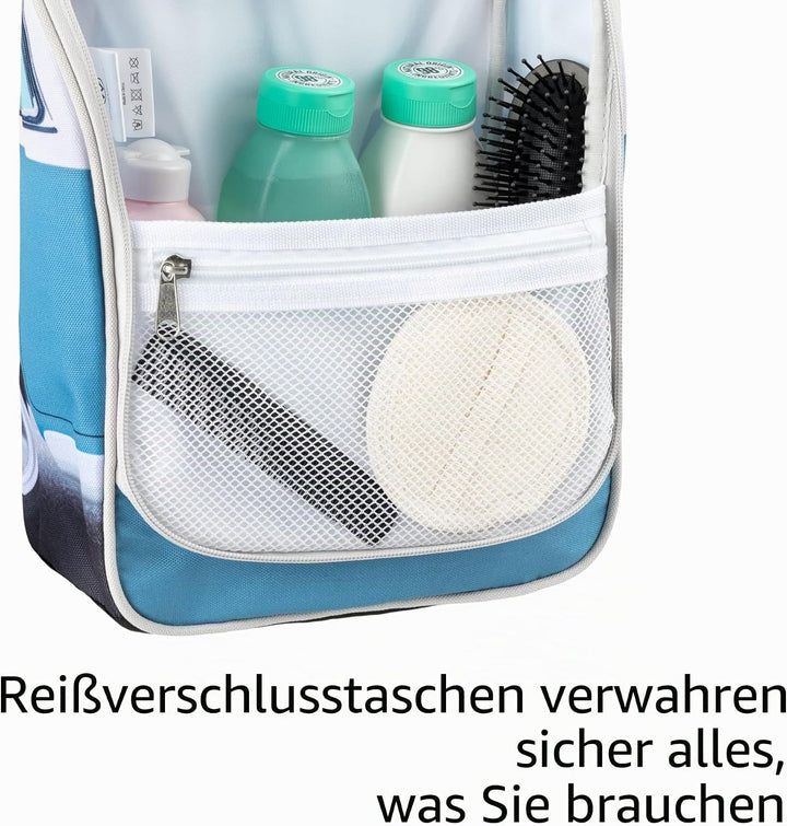 VW Collection - Volkswagen Aufhängbarer Kulturbeutel-Bad-Hänge-Reise-Wasch-Tasche im VW T1 Bulli Bus