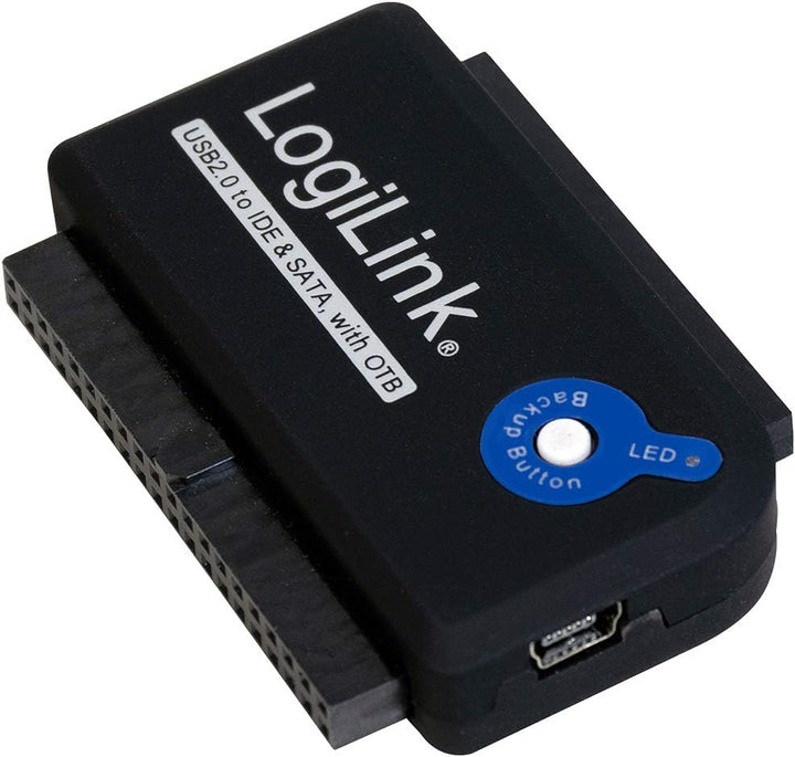LogiLink AU0006D IDE/SATA Adapter (USB 2.0 auf 6,4 cm (2,5 Zoll)/8,9 cm (3,5 Zoll), 1,2m) Single, Si