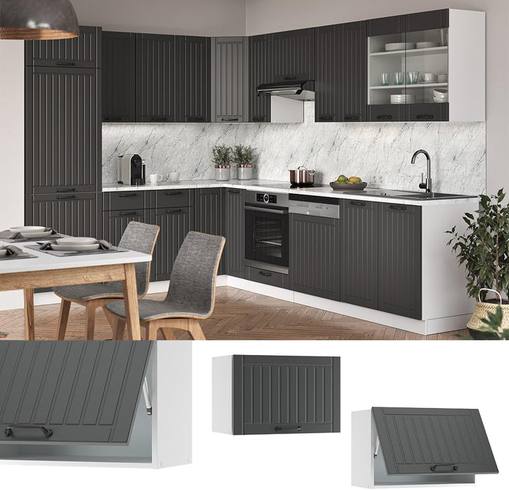 Vicco Hängeschrank Fame-Line, Anthrazit Landhaus, 60 cm | Flach, zur Kombination mit weiteren Module