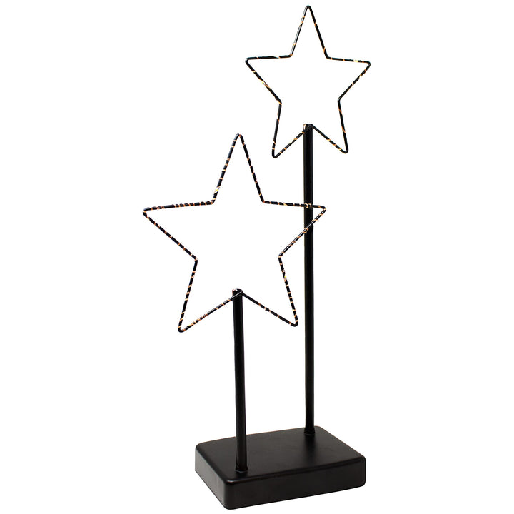 ToCi Deko-Aufsteller Stern mit LED-Beleuchtung | Metall-Leuchter mit 30 LEDs | 24 x 5 x 40 cm, 40 cm