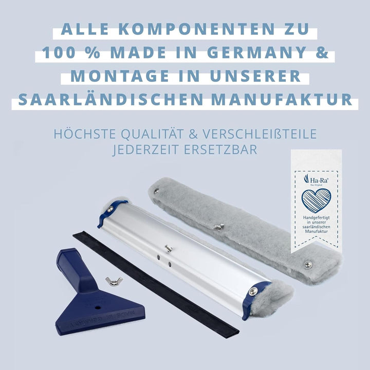 Ha-Ra Fensterwischer Standard 32cm I All-In-One Abzieher & Einschäumer I mittelgrosser Fensterwische