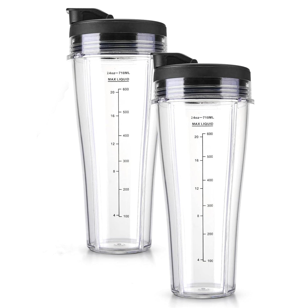 2 Pack Replacement Cups with Sleeves for Ninja Blender – Compatible with Ninja Food Processor & Mixe
