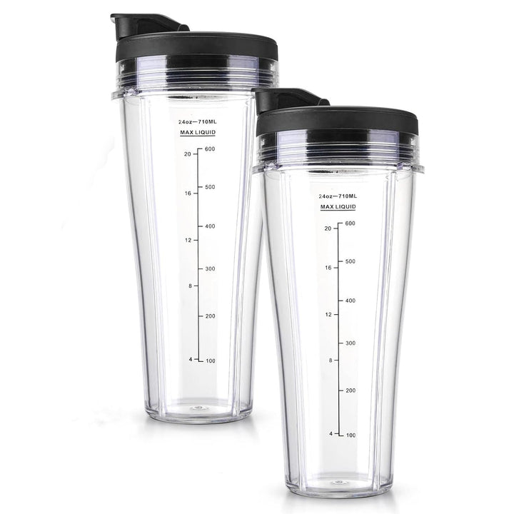 2 Pack Replacement Cups with Sleeves for Ninja Blender – Compatible with Ninja Food Processor & Mixe