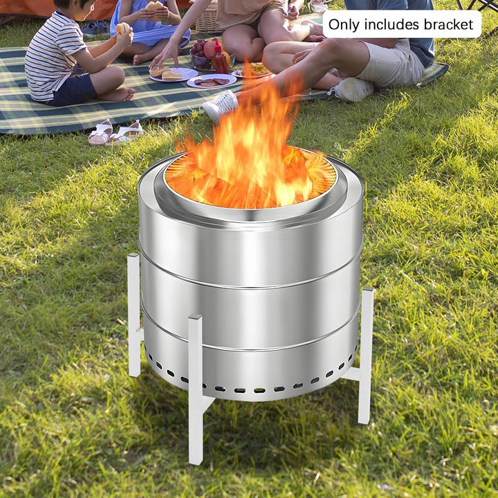 Feuerstelle Ständer, Edelstahl Feuerstellenständer für Outdoor-Kocher - Höhenverstellbar, Rostfrei (