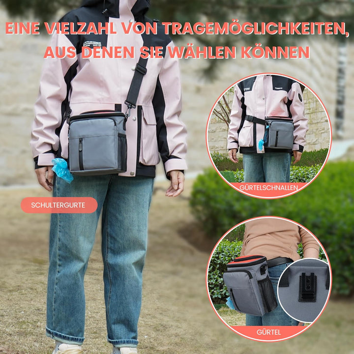 Leckerlitasche für Hunde, Futterbeutel Hundetraining mit Reissverschluss, Gürteltasche für Hunde mit