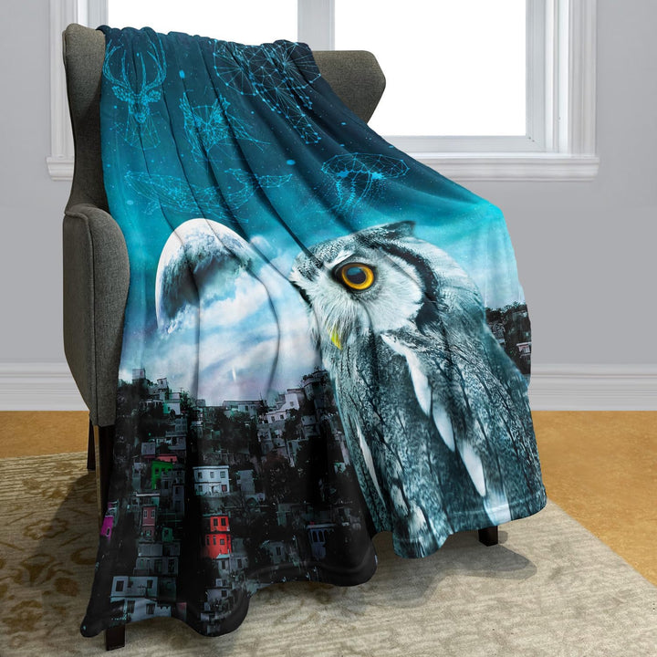 YISUMEI Kuscheldecke Eule Decke Flauschige Weich Fleecedecke für Sofa Bett,135x200cm 135 x 200 cm, 1