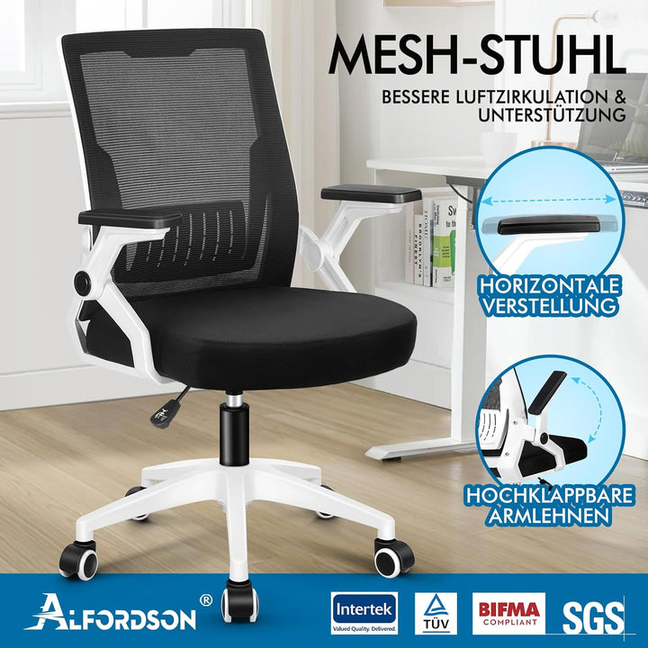 ALFORDSON Bürodrehstuhl, Hochlehner Netzstoff Gaming Sitz, Ergonomische Verstellbare Bequeme Armlehn