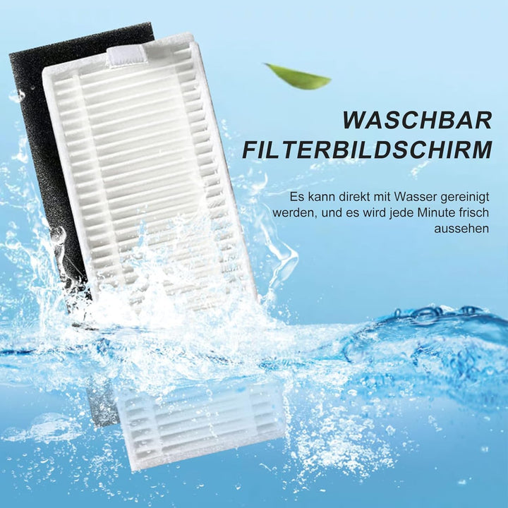 Ersatz Zubehör Set für Für Ecovacs Deebot OZMO U2 DGN22/U2 Pro Roboter Filter, 1 Hauptbürste + 4 Sei