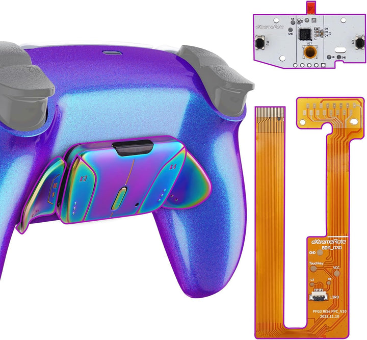 eXtremeRate Programmierbar RISE4 Remap Kit für ps5 Controller BDM-030/040,Real Metal Buttons(RMB) Re
