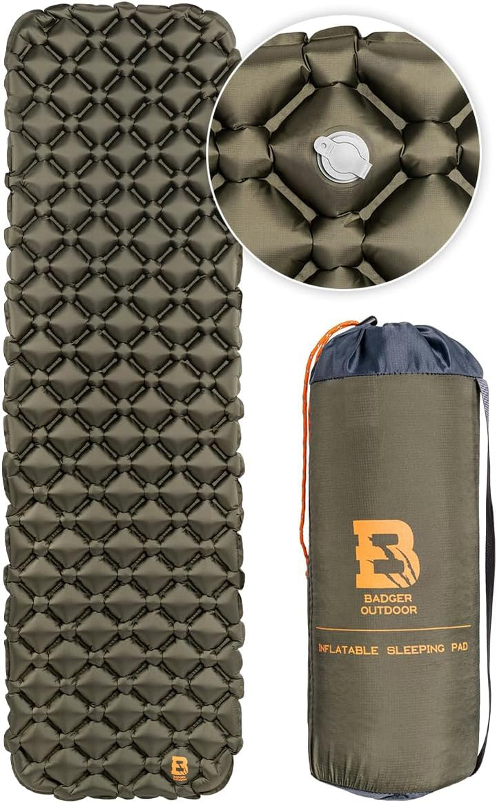 Einzelmatratze 188x58cm Olive - Ultraleichte Faltbare Isomatte für Camping, Wasserfestes Sitzkissen