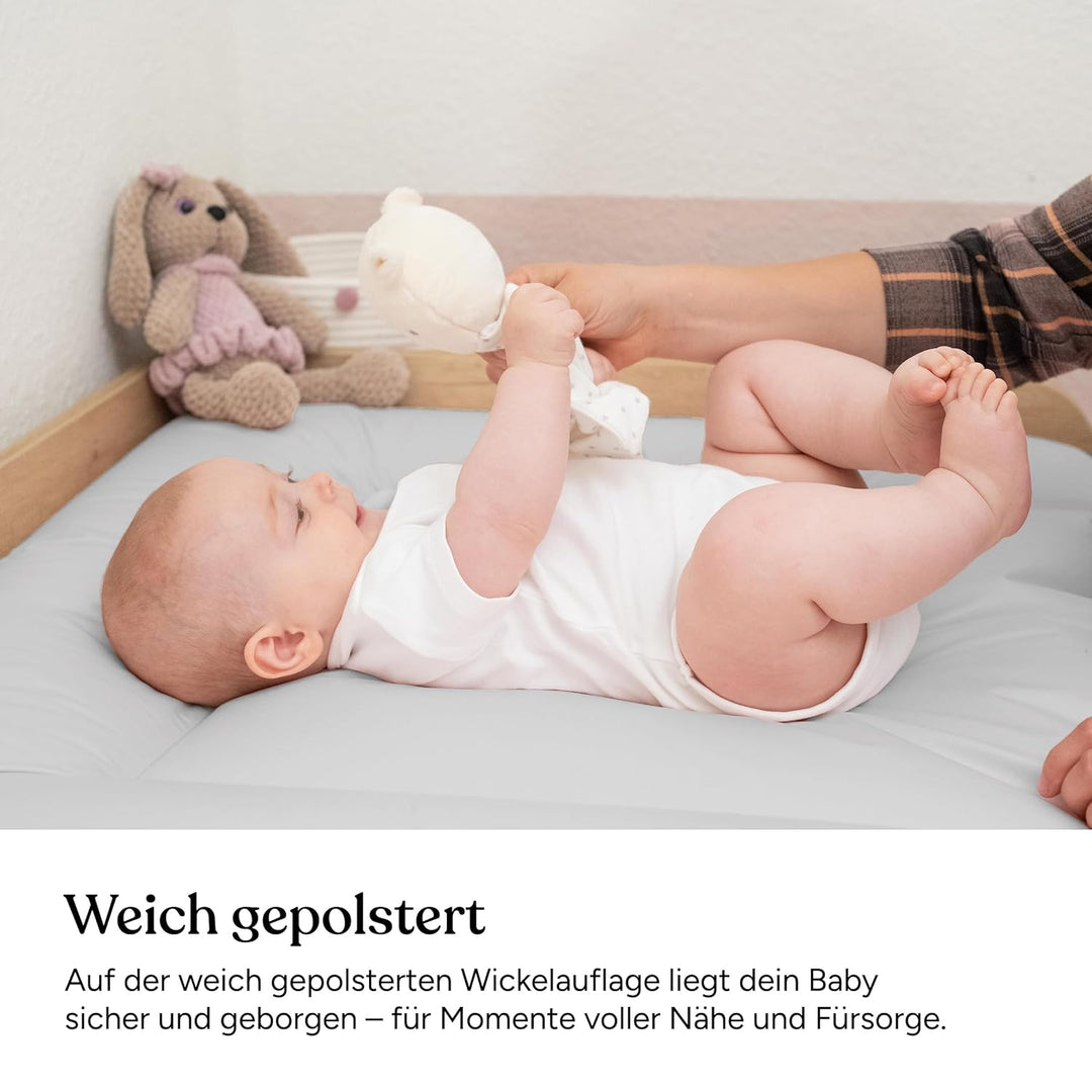 Ehrenkind® Abwaschbare Wickelauflage - Hygienisch, Sicher und Vielseitig in Rosé | Wickelauflage 72x