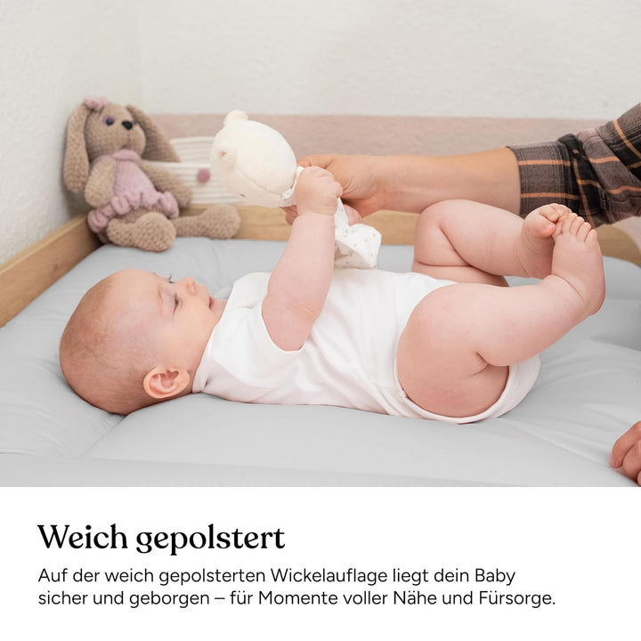 Ehrenkind® Abwaschbare Wickelauflage - Hygienisch, Sicher und Vielseitig in Rosé | Wickelauflage 72x
