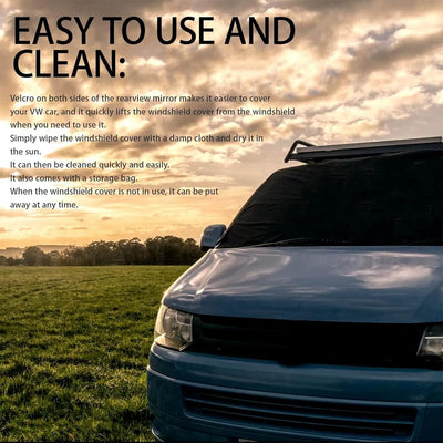 Frontscheibenabdeckung für VW T5 T6, Windschutzscheibenabdeckung, 600D Dickes Oxford Tuch Anti ultra