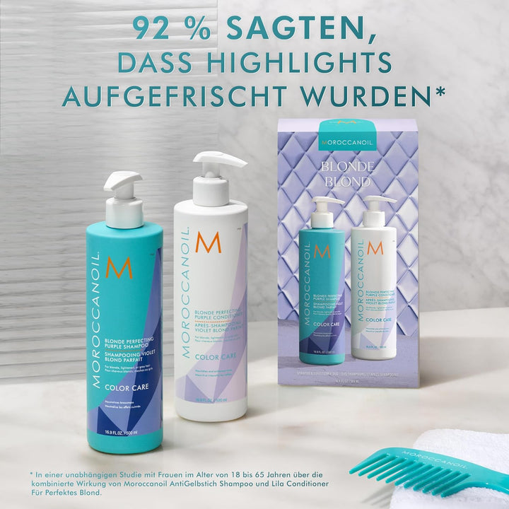 Moroccanoil Lila Shampoo und Conditioner für perfektes Blond, Halbliter-Set Moroccanoil Blonde Perfe