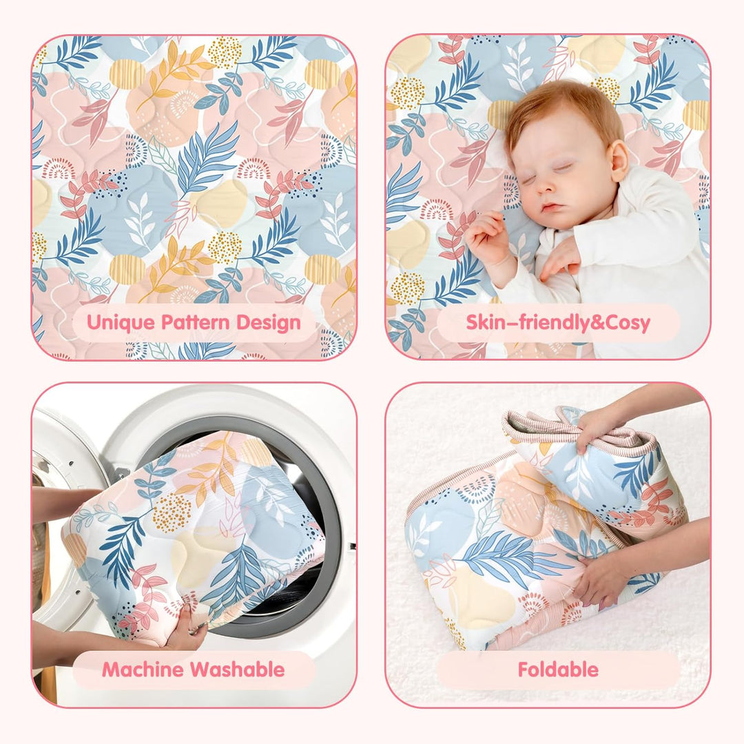 Spielmatte Baby 127×127cm mit Rutschfest, Extra Dicke 2cm Weiche Krabbelmatte Baby, Faltbar Krabbeld