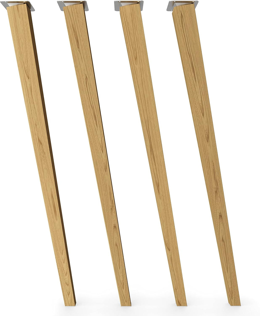 Sossai® Holz-Tischbeine - Clif Square | Öl-Finish | Höhe: 71 cm | HMF4 | eckig, konisch (schräge Aus