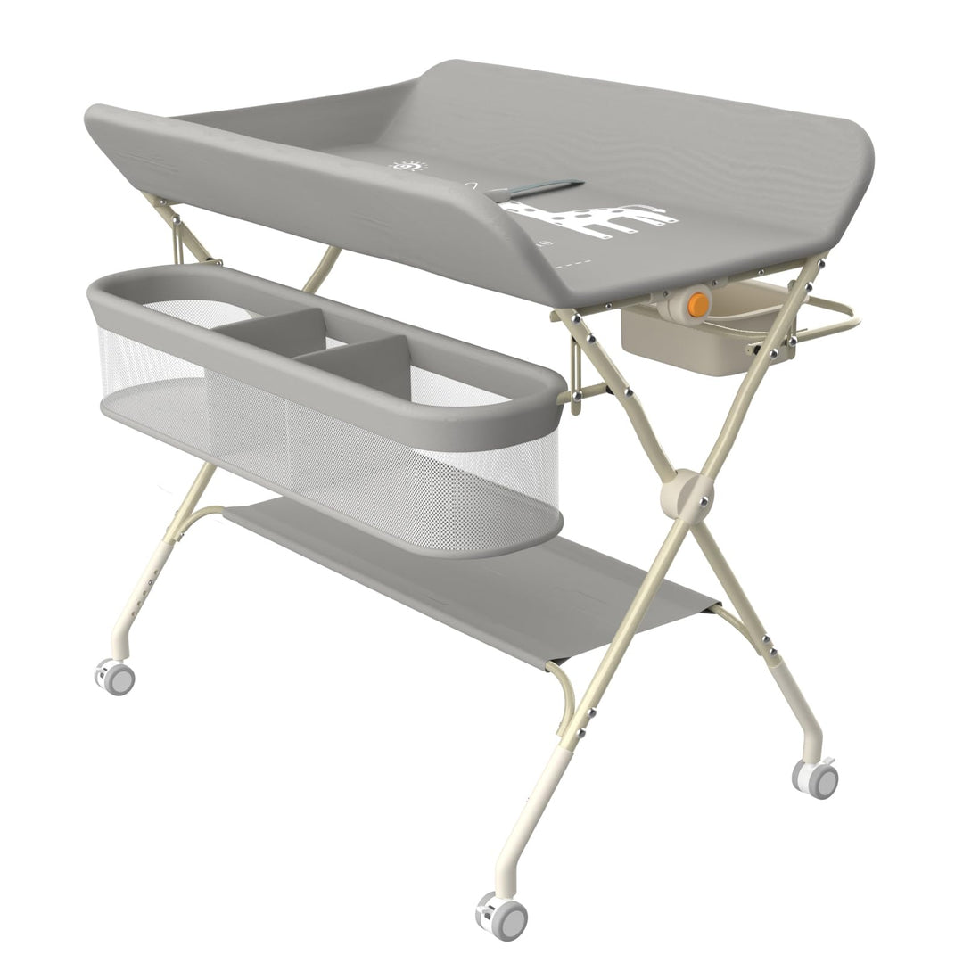 OHMG Wickeltisch für Babys,tragbarer klappbarer Wickeltisch mit Rollen,Mobile wickeltisch klappbar,w