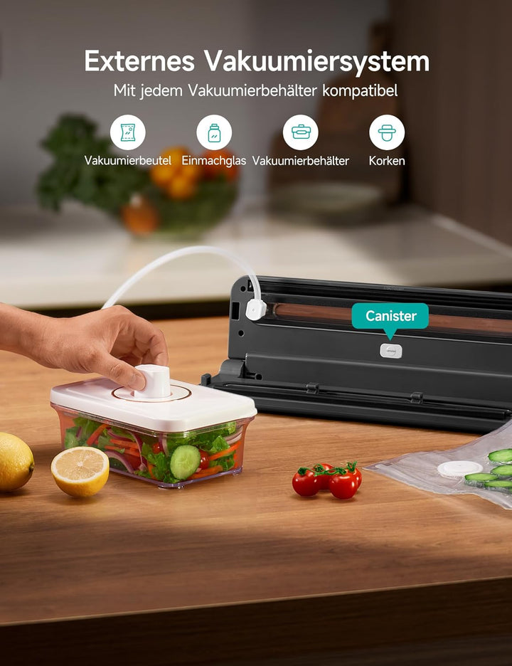 HiCOZY H600 Vakuumiergerät für lebensmittel, Vakuumierer mit Leistungsstarke Doppelversiegelung, für