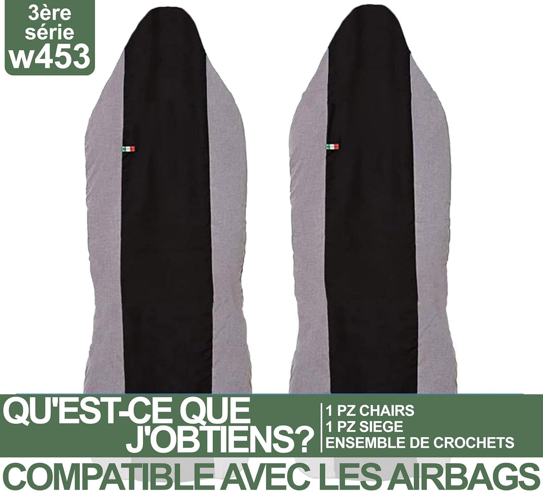 Rebeca Shop® Housses de siège de Voiture compatibles Pour Smart | Fabriqué en Italie | Paire de hous