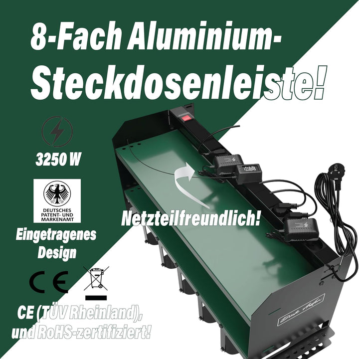 Elektrowerkzeug-Organizer mit Steckdosenleiste & Ladestation, Schwerlast-Werkzeughalter für Werkstat