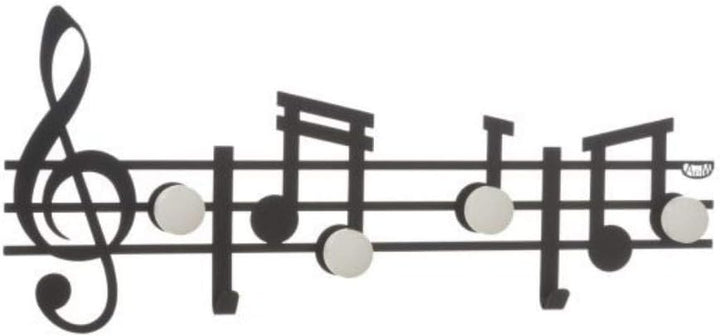 TREBLE CLEF AND NOTE SET OF 3 COAT HANGERS ITALIAN DESIGN - BLACK by Artiemestieri