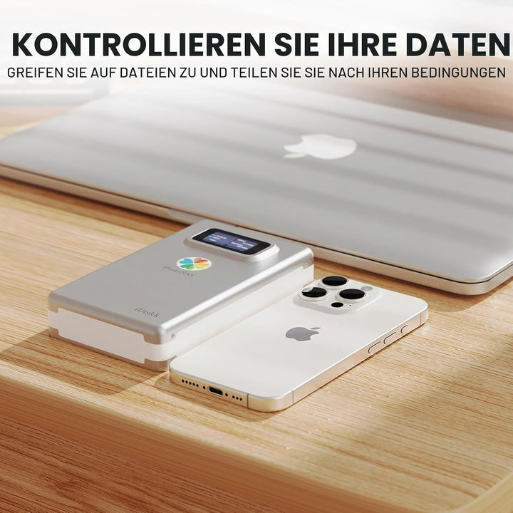 iDiskk NAS Netzwerkspeicher 1TB, Cloud-Speichergerät mit HDD, Fernzugriff, Auto-Backup, Geräteübergr