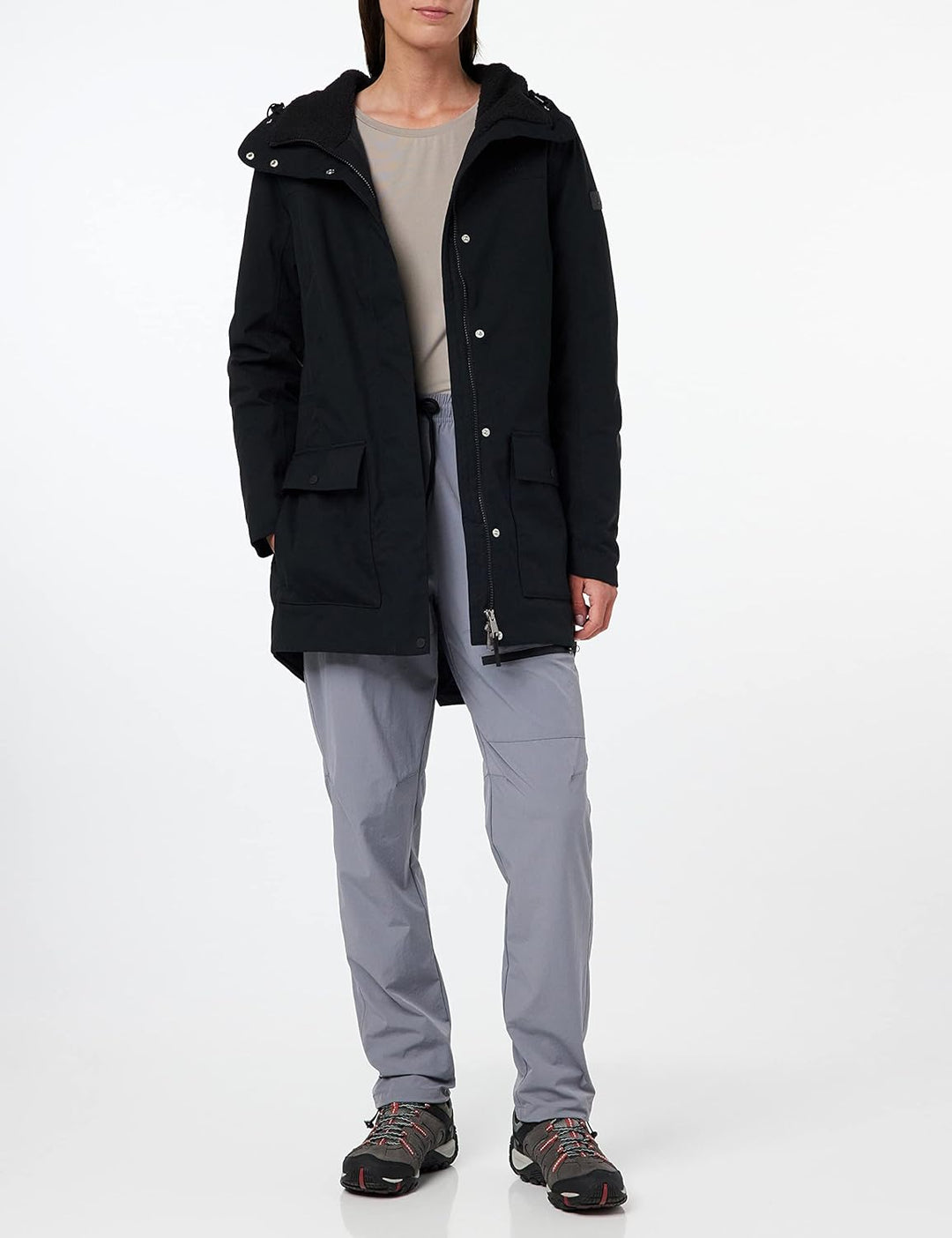 Schöffel Damen Ins. Parka Rotterdam L, wind- und wasserdichter Damen Parka mit verstellbarer Taille,