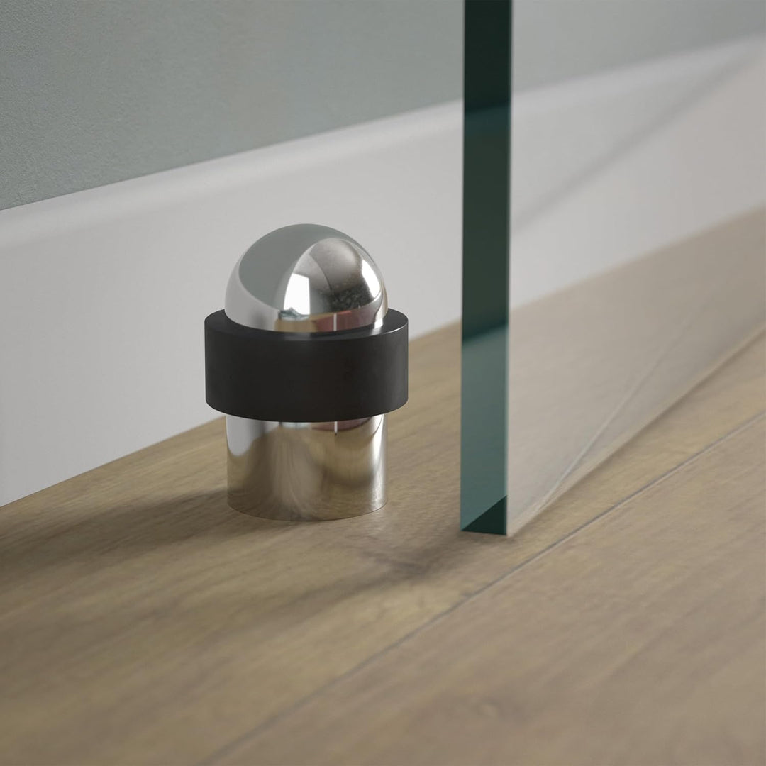 4 x SO-TECH® Bodentürstopper POLL Ø 35 mm echt Edelstahl poliert massiv Türstopper für Bodenmontage