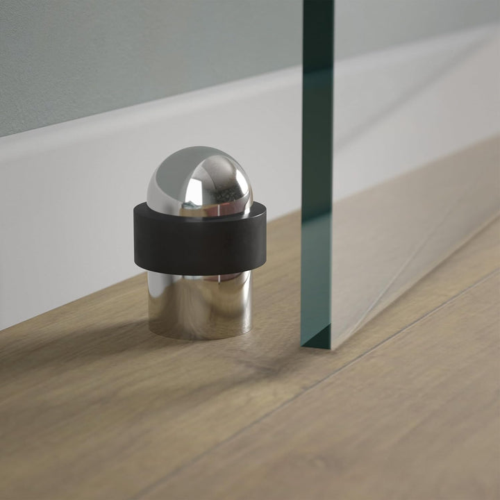 4 x SO-TECH® Bodentürstopper POLL Ø 35 mm echt Edelstahl poliert massiv Türstopper für Bodenmontage