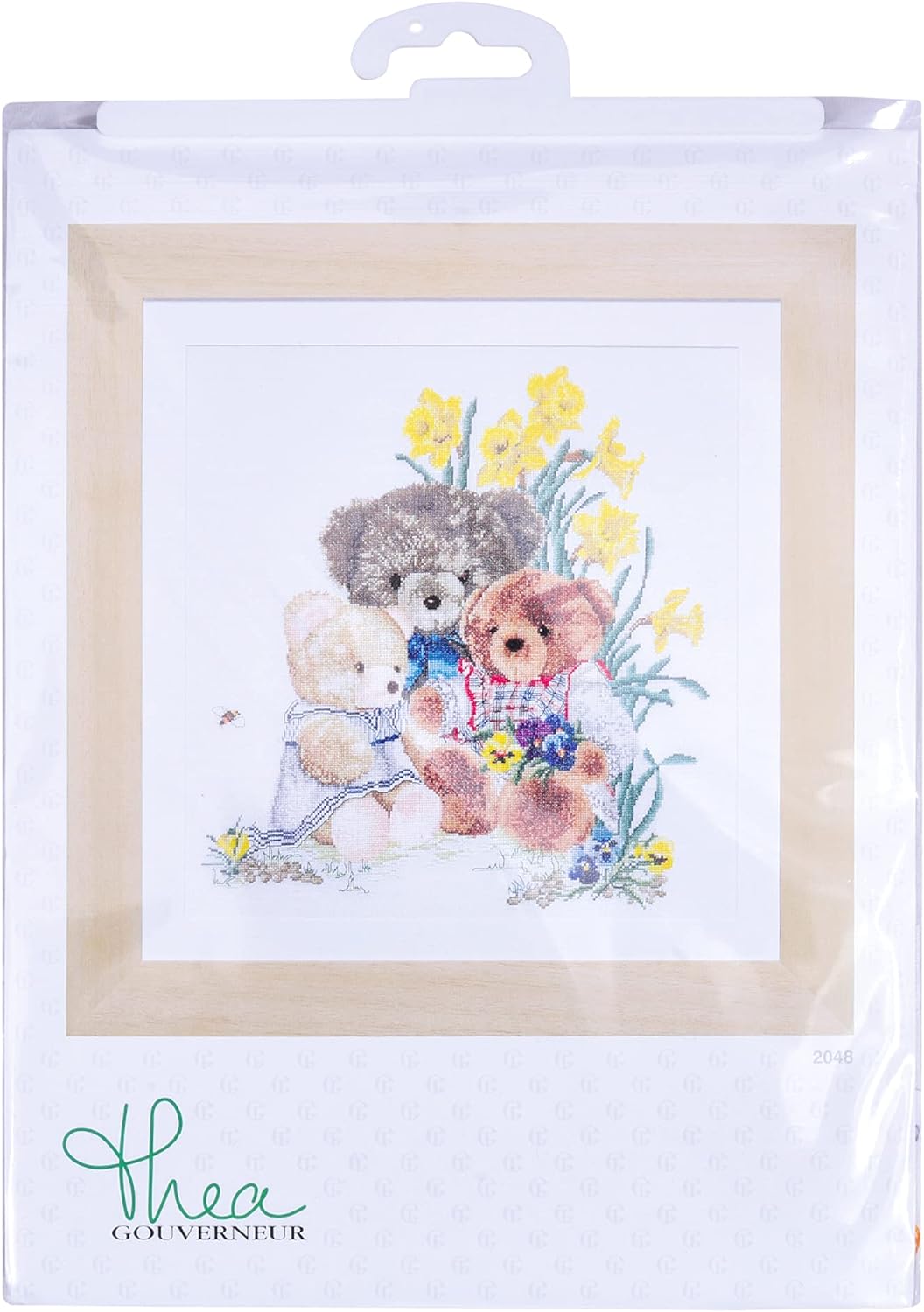 Thea Gouverneur - Kreuzstich-Set - Teddybären - Leinen - 32 Count - Für Erwachsene - 2048 41x46cm Te