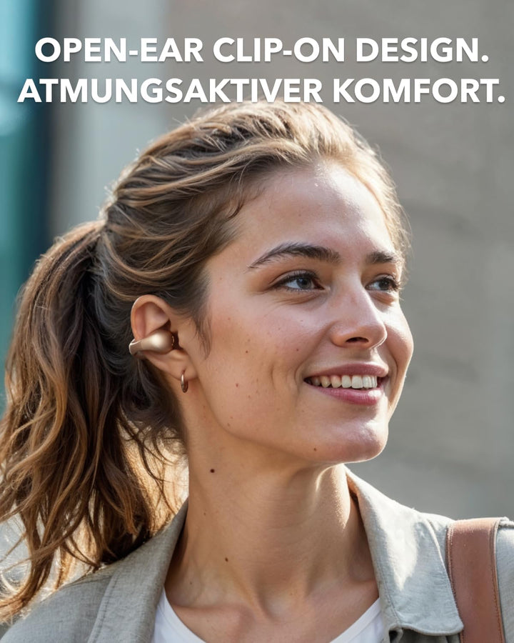 soundcore C40i von Anker, Open-Ear Earbuds, Clip-On Kopfhörer, flexibles Gelenk-Design, Tastensteuer