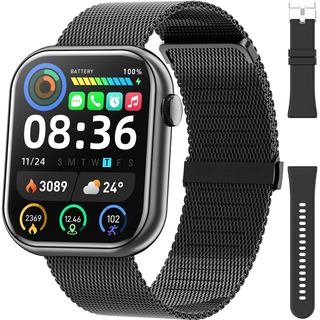Hwagol Smartwatch Damen Herren, 1.85" Zoll Touchscreen Smart Watch mit Bluetooth Anrufe, Uhr Damen H
