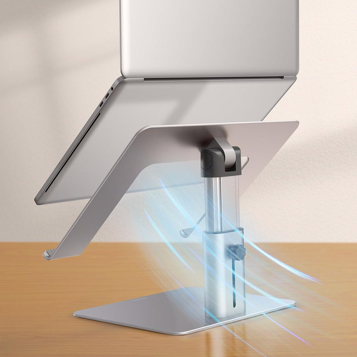 Baseus MacBook Metal Adjustable Laptop Stand, max 10 Kg Weight and 208 mm Height, Silver (LUJS000012