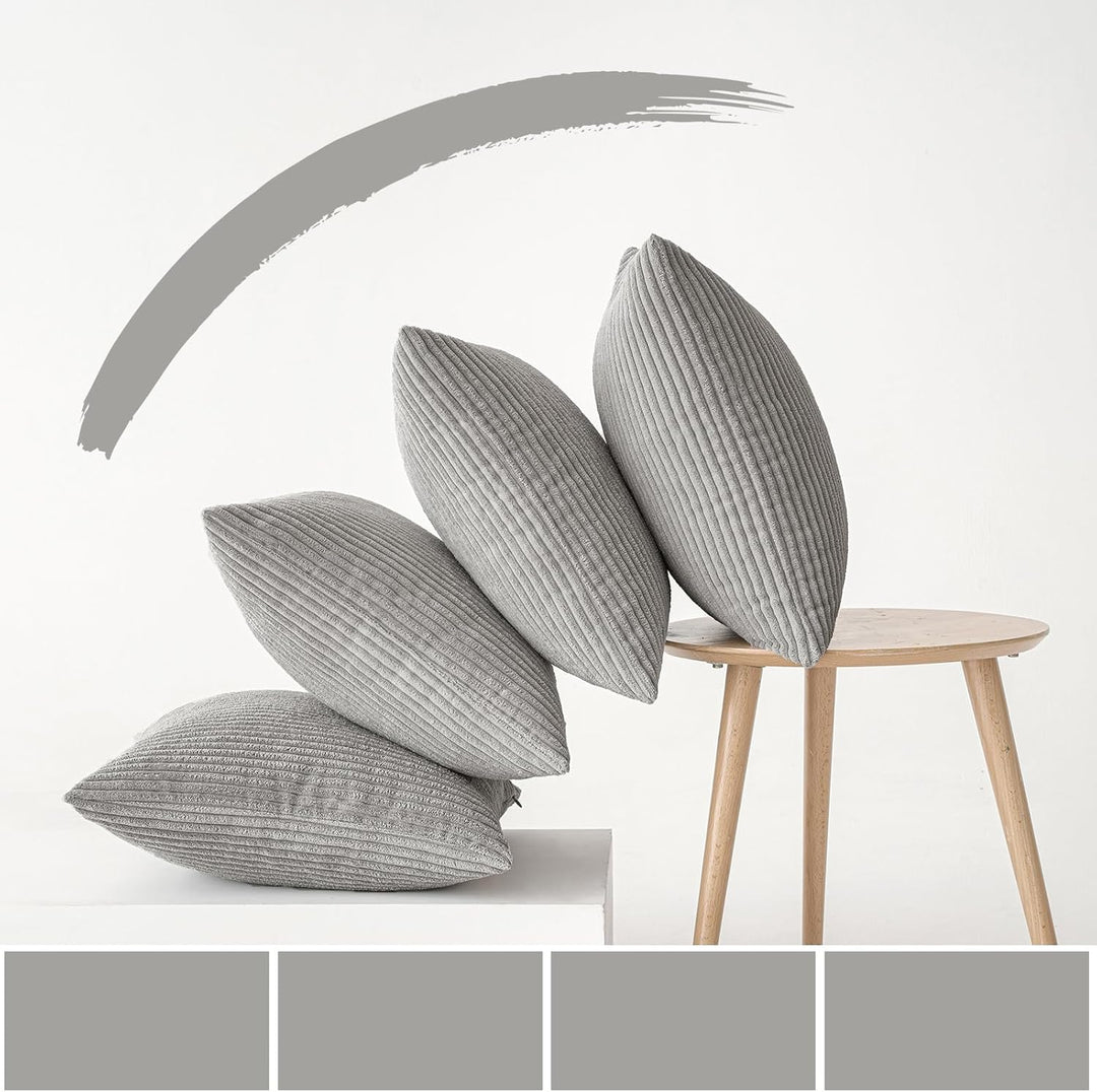 MIULEE 4er Set Kissenbezüge Kord Kissenhülle Dekorative Kissenbezug Sofakissen Couchkissen Dekokisse