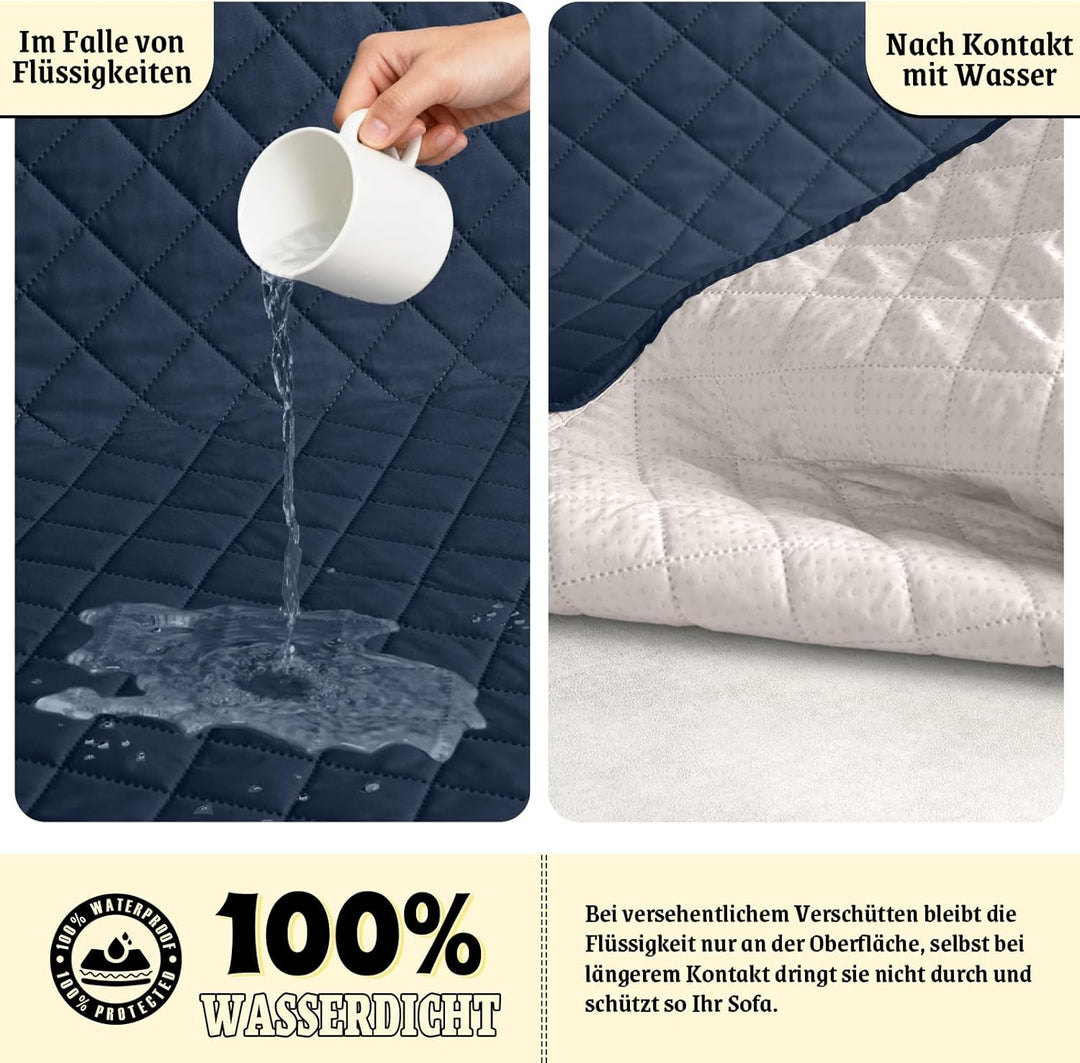 TAOCOCO Sofa Überzug, Sofabezug Wasserdicht Mit Gummiband，Wohnzimmer Anti-Rutsch Gepolsterter Sofasc
