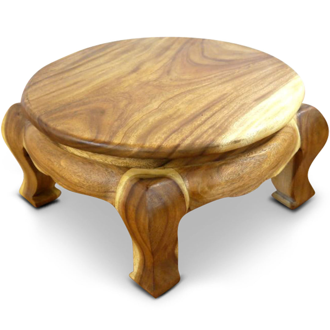 livasia Runder Opiumtisch, Beistelltisch, Massivholztisch, Nachttisch, Podest Natur 50cm, Natur 50cm