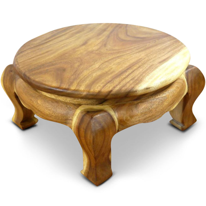 livasia Runder Opiumtisch, Beistelltisch, Massivholztisch, Nachttisch, Podest Natur 50cm, Natur 50cm