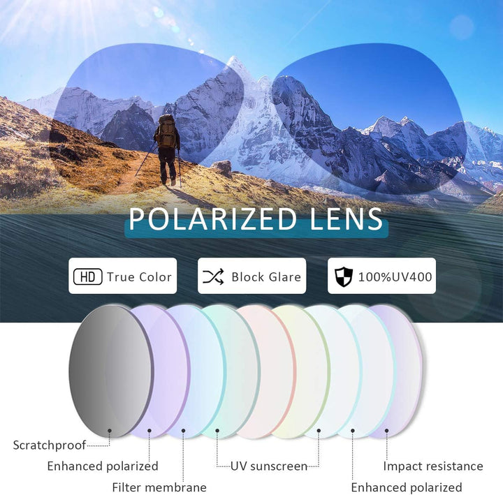 Sonnenbrille Damen Verspiegelt Verlaufsglas Polarisierte UV Schutz,Gross Polycarbonat Gläser Diamant