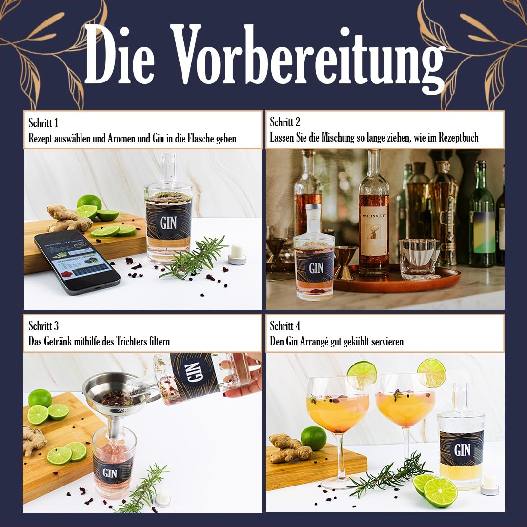 L&G® Gin set – Gewürz- und Zubehörset für personalisierte Kreationen, ideales einzigartiges Geschenk