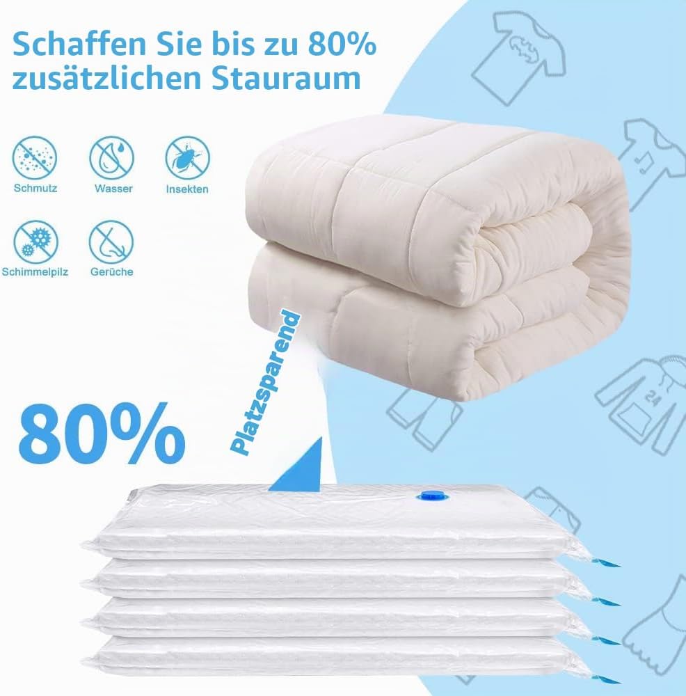 Vakuumbeutel 14 Stück 3 x Jumbo, 3 x Gross, 4 x Mittelgross, 4 x Klein, Aufbewahrungsbeutel Reise mi