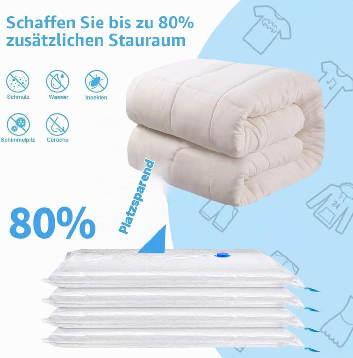 Vakuumbeutel 14 Stück 3 x Jumbo, 3 x Gross, 4 x Mittelgross, 4 x Klein, Aufbewahrungsbeutel Reise mi