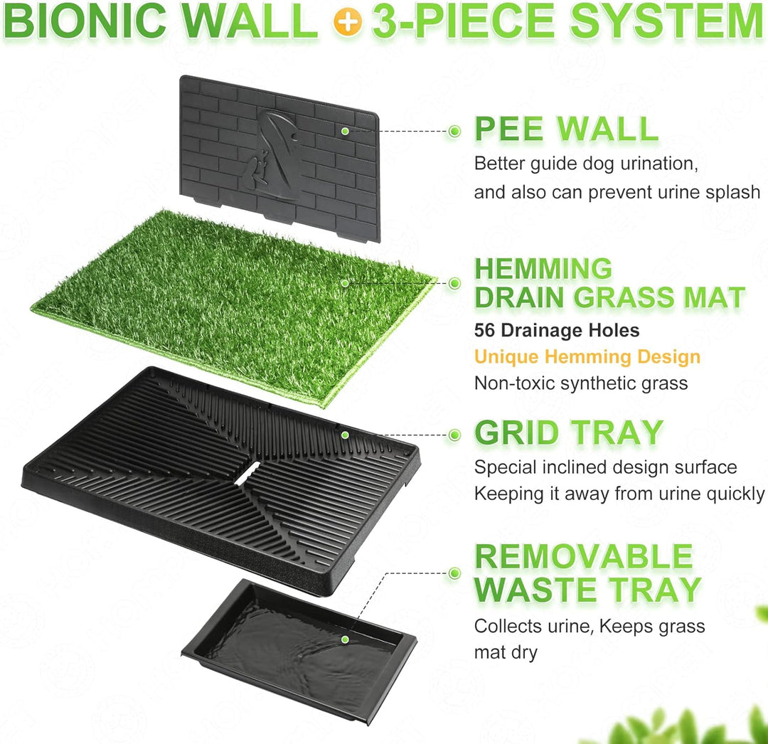 Hompet Hundetoilette mit Tablett Hundeklo für Kleine Hunde Rasenmatte Töpfchen Trainingsunterlage mi