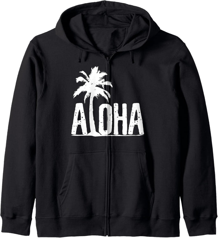 Aloha - Strand Sommer Palmen Hawaii Surfer Geschenk Kapuzenjacke