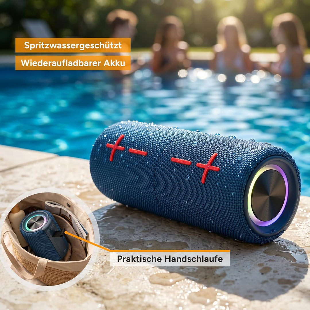TZS First Austria - Magnetischer 2-in-1 Bluetooth Lautsprecher 10W - 2X 1200mAh - 10m Reichweite - 1