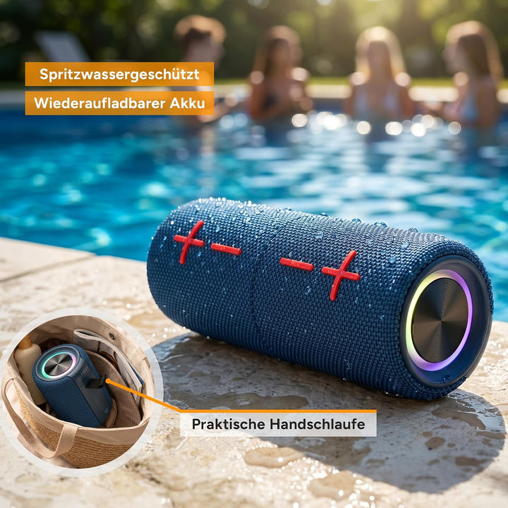TZS First Austria - Magnetischer 2-in-1 Bluetooth Lautsprecher 10W - 2X 1200mAh - 10m Reichweite - 1
